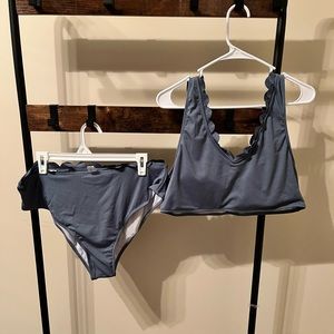 Shein | Grayish blue two piece swim